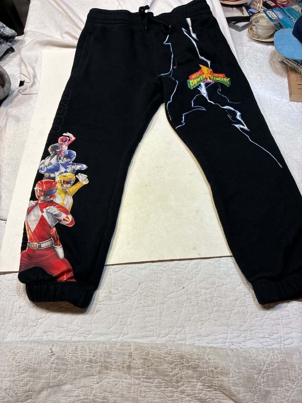 Shoe Palace Power Rangers Sweatpants Size Medium Black Graphic Joggers